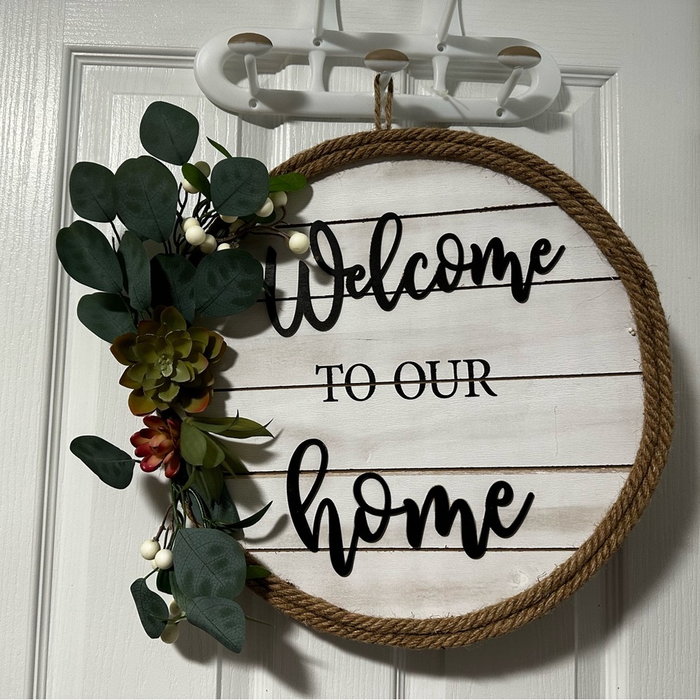 WELCOME TO OUR HOME 🏡 hanging sign farmhouse